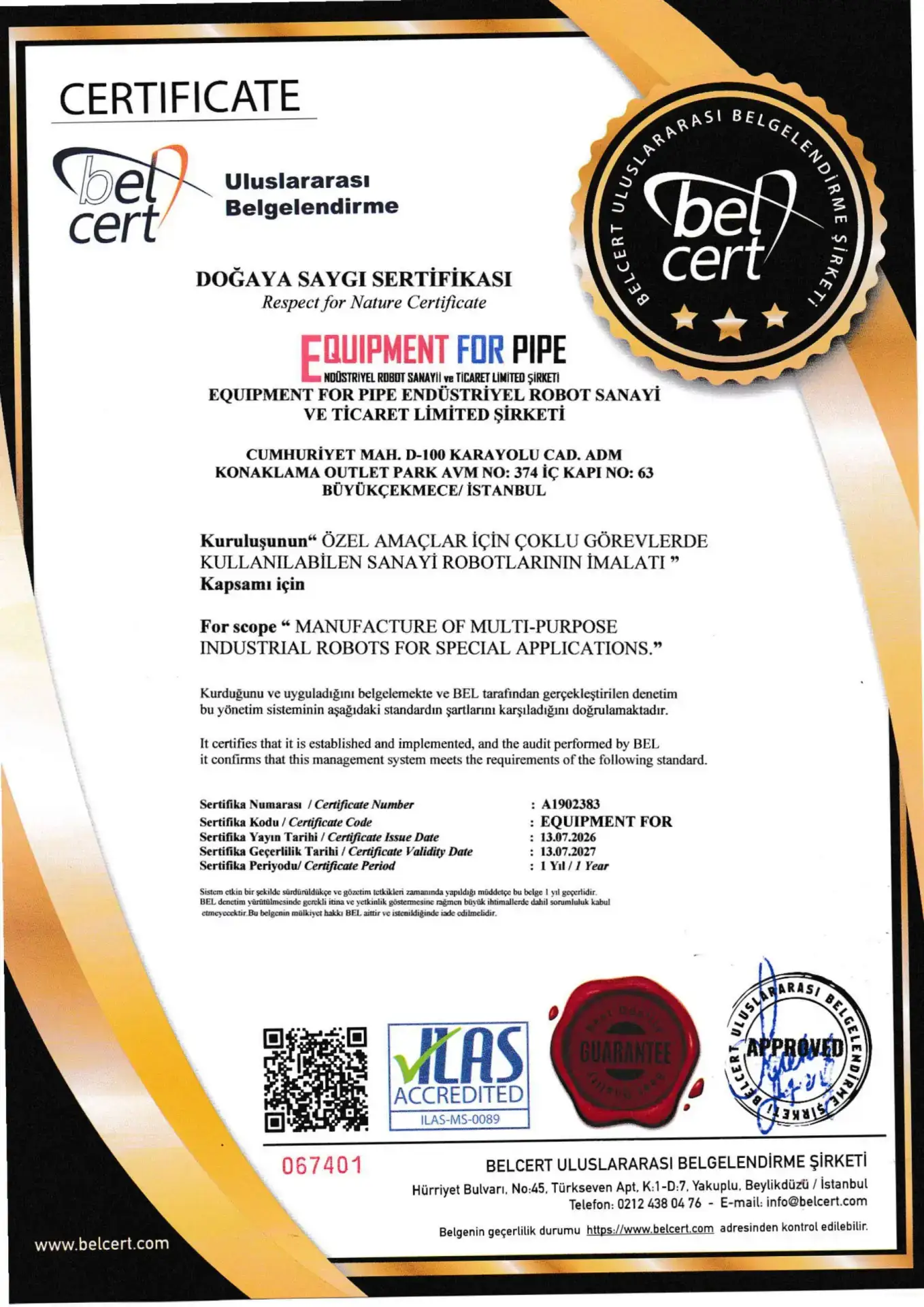 certificate