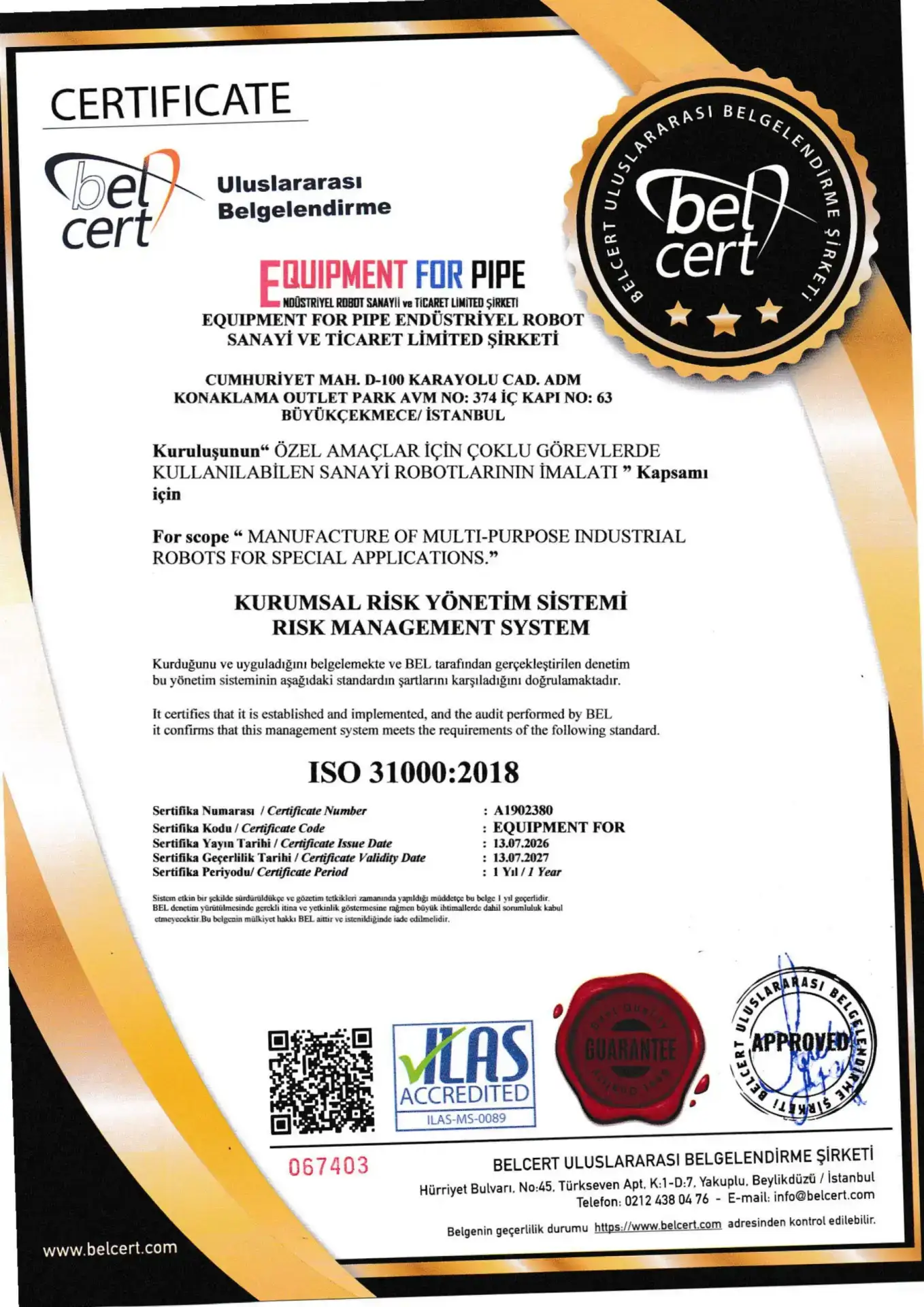 certificate