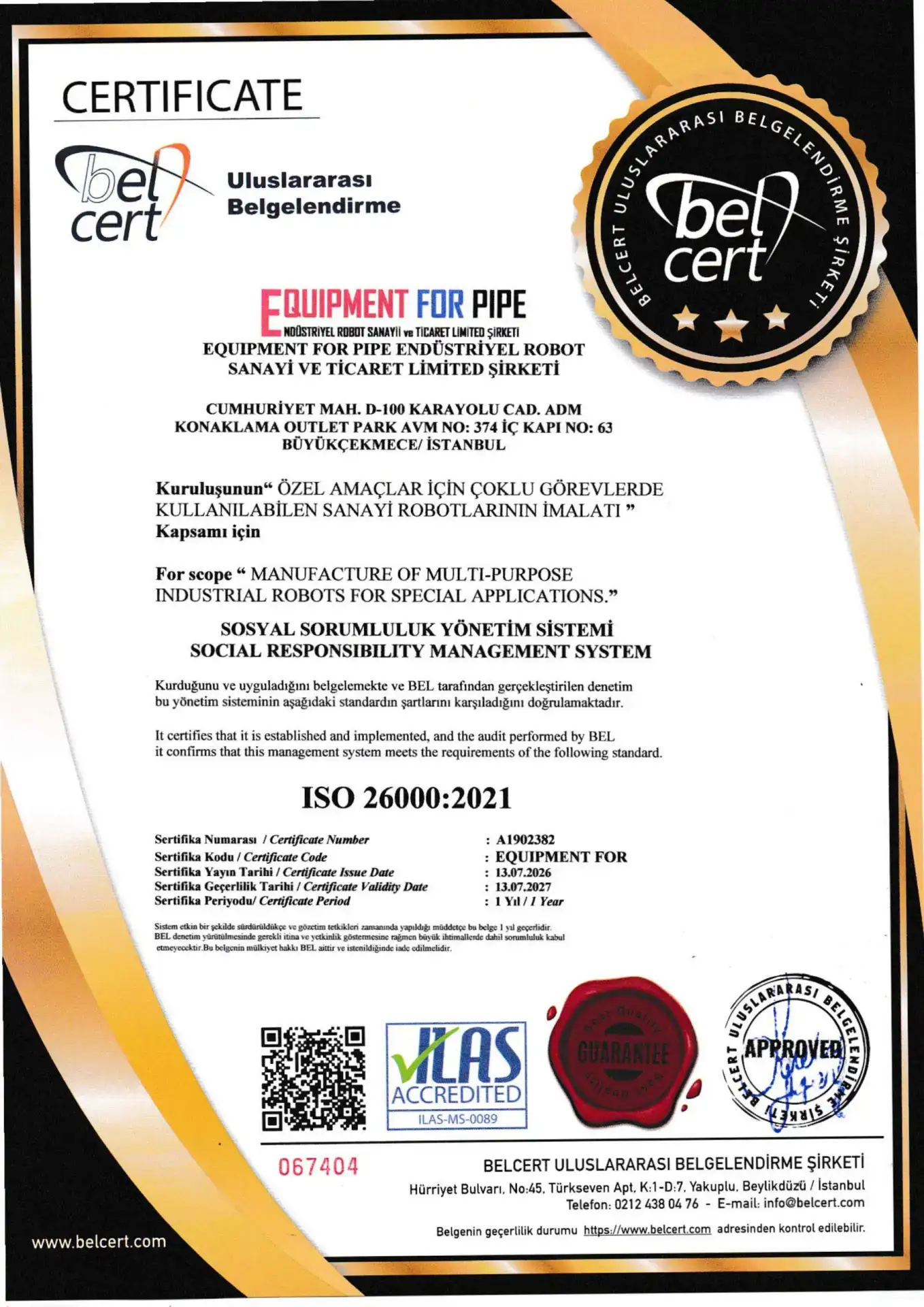 certificate