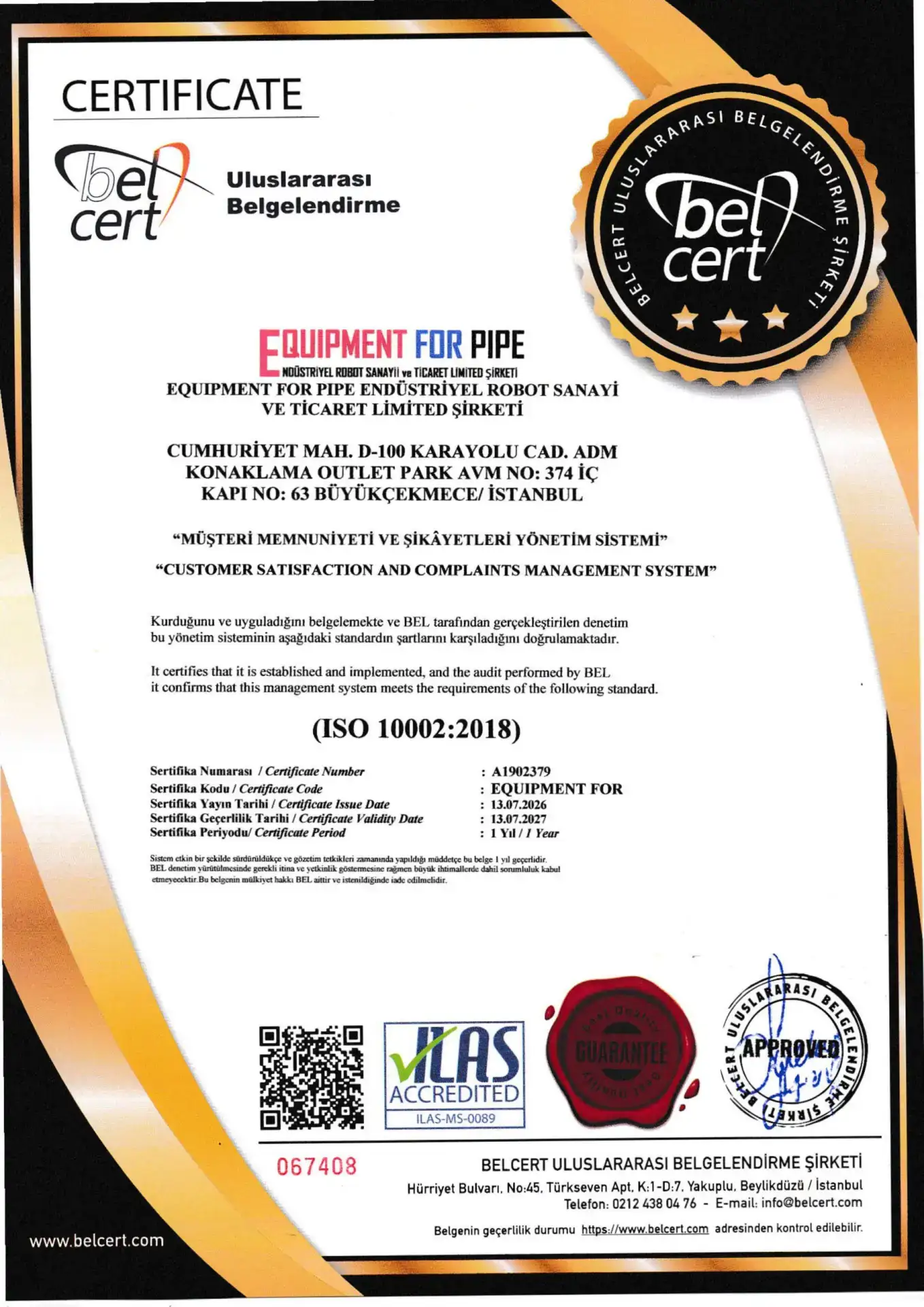 certificate